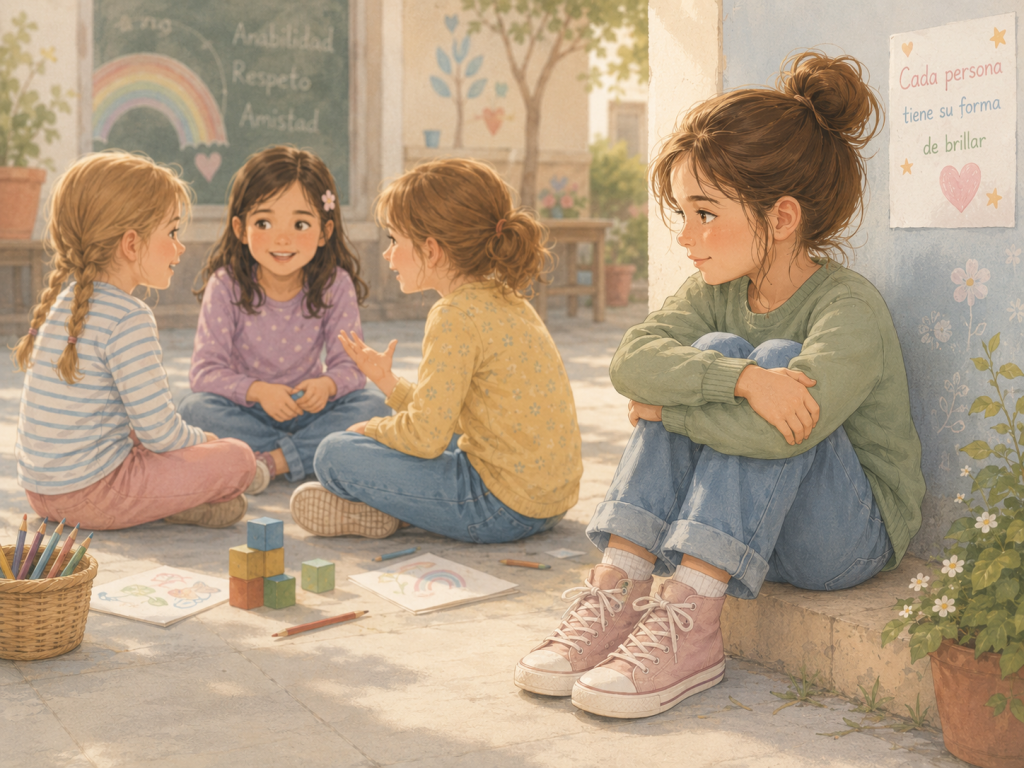 El autismo en niñas no siempre se manifiesta con aislamiento evidente. A menudo aparece de forma más sutil: una niña puede estar cerca del grupo, sonreír y participar parcialmente, mientras intenta comprender las normas sociales no escritas.